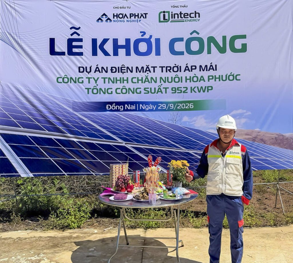 Lễ khởi công dự án điện mặt trời áp mái 952 kWp tại Công ty TNHH Chăn nuôi Hòa Phước Le khoi cong du an dien mat troi ap mai 952 kWp tai Cong ty TNHH Chan nuoi Hoa Phuoc 3